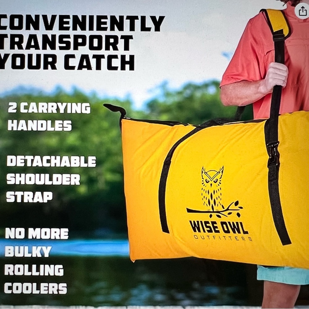 Wise Owl Outfitters Insulated Fish Bag Cooler Portable Ice Chest Camping Fishing - Picture 2 of 13